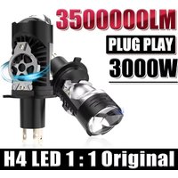H4/9003/HB2 LED Headlight Bulb Projector Lens Canbus Super Bright LED 3000W 3500000LM 6000K Hi/Low Light Apply to Car&Motorcycle