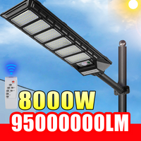 95000000LM 8000W la plus puissante LED lumière solaire Ultra lumineux capteur de mouvement extérieur lampe murale solaire extérieure lanterne de rue de jardin