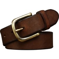 Men Cowhide Belt High Quality Handmade Old Pure Copper Pin Buckle Casual Jeans Wide Vintage Antique Top Layer grain Solid