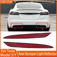 For Car For Tesla Model 3/Y/X/S Rear Bumper Light Reflector Right/Left Optional Rear Bumper Reflector Red Lens Car lamps Cover
