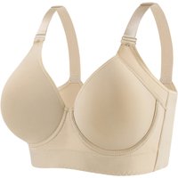 Simple solid color seamless wireless bra in European sizes, comfortable and breathable bra, anti sagging, deep V-shaped bra