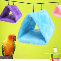 Bird Bed Winter Parrot Cages Warm Plush Triangle Hammock Hut Tent Bed Hanging Cave for Sleeping and Hatching Bird Accessories
