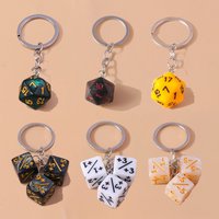 Cuet Resin Geometric Dice Keychain Keyring Pendants for Women Men Car Key Holder Handbag Pendants Charms DIY Jewelry Gifts