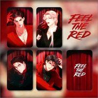 4PCS Korean Webtoon Feel The Red Photo Cards Set - Manga Character Double-Sided Lomo Cards Cosplay Gift