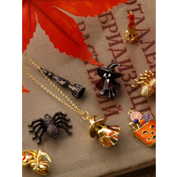 1Piece Brass Halloween Pendants Multicolor Enamel Halloween Spider Animal Halloween Ghost Charms For DIY Necklace Jewelry Making