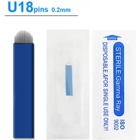 100 PCS 18 Pin U Shape Tattoo Needles Permanent Makeup Eyebrow Embroidery Blade For 3D Microblading Manual Tattoo Pen