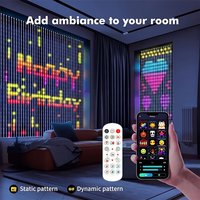 Inteligentna kurtyna świetlna LED Sterowanie aplikacją RGB Możliwość przyciemniania DIY Wzór Muzyka Oświetlenie otoczenia dla domu Holiday Party Dekoracje świąteczne