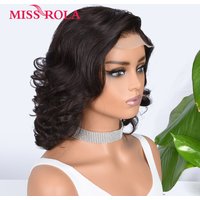Miss Rola-Perruque brésilienne bouclée ondulée, cheveux humains Remy, cheveux de bébé pré-épilés, fermeture à lacet 4tage, densité 180%
