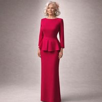 Customized Elegant Mother of the Bride Dresses for Weddings Scoop 3/4 Sleeves Wedding Guest Gowns Mermaid Women's Formal Dress