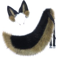 Cosplay Wolf Dog Ears HairBand Plush Puppy Ear and Tail Set Props Collar for Performance Halloween Costume Accessories Dress UP