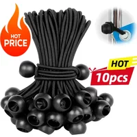 10pcs Binding Elastic Rope With Elastic Balls Tent Stakes Canvas Tent Cloths Ship Pole Fixation Flagpole Tie Camping Accessories
