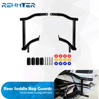 Motorcycle Saddlebag Guard Rear Crash Bars Rails Bracket For Harley Touring Road King FLHR Electra Street Glide FLHTK 2009-2024