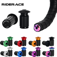 RIDERACE Bicycle Handlebar End Plugs Aluminum Alloy For MTB Mountain Bike Road Cycling Handle Bar Grips Cap Multi-color Cover
