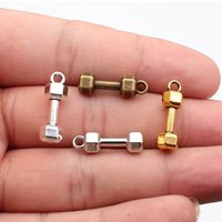 WYSIWYG 10pcs 21x6x6mm 4 Colors Dumbbell Charms For DIY Jewelry Making