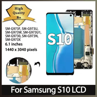 SM-G973F/DS G973U Premium Lcd For Samsung S10 Display Touch Screen Digitizer Panel Assembly G973 Lcd With Frame