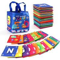 26pcs/set Baby Cloth Book Soft FlashCards with Cloth Storage Bag Graphic Alphabet Digital Cognition Toys Baby Educational Cards