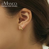 eManco Stainless Steel Stud Earrings Minimalist Style with Teardrop Polished Elements Ideal for Daily Commute Jewelry