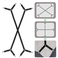 2Pcs Adjustable Elastic Suspenders Gripper Holder Straps Clip for Bed Sheets Mattress Covers Sofa Cushion Elastic Band Belt