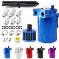 Universal Baffled Aluminum Oil Trap Reservoir Fuel Catch Tank With Air Filter Red Black Blue Silver Purple Oil Catch Can Kit