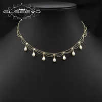 Sparkling Tassel Natural Pearl Women Necklace Luxury Fashion Fine 18K Gold Plated Korean Designer Jewelry For Women Gifts