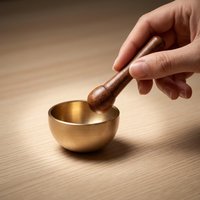 Mini Singing Bowl – Brass Meditation Sound Bowl for Stress Relief, Healing with Wooden Mallet