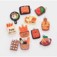 10pcs Charms Food French Fries Bread Sausage 20-40mm Pendant Crafts Making Findings Handmade Jewelry DIY For Earrings Necklace
