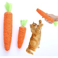 Cat Toy Carrot Sound Pet Products Bite Resistant Paper Rope Scratcher Clean Teeth Interactive Play Cat Carrot Chew Toy for Cat
