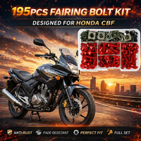 195Pcs Motorcycle Accessories Aluminum Fairing Bolt Screws Kit Nut Clips For Honda CBF CBF125 CBF190R CBF500 CBF600 CBF1000 CNC