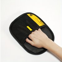 2026 Upgrade Edition Large Pet Static Hair Removal Gloves - Black Polypropylene Cat Grooming Gloves with Yellow Accents