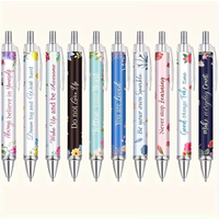10/20-piece set of inspirational ballpoint pens, Christmas gift, fashionable pen, office black ink pen, suitable for women
