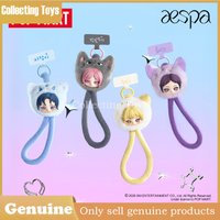 Genuine Pop Mart Aespa Fluffy Club Blind Box Series Phone Lanyard Plush Pendants Collectible Gift For Kpop Fans Decoration Charm
