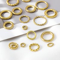 20pcs Stainless Steel Twist Rope Circle Connector Closed Jump Rings Split Ring Thick for DIY Jewelry Materials Making Supplies