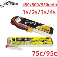 TATTU 3.7V/3.8V/7.4V/11.1V/14.8V Lipo Battery 450/500/550mAh 75C/95C For RC FPV Airplane Quadcopter Helicopter Drone Parts