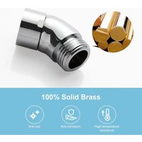 New Copper Shower Head Elbow Adapter 135 Degrees Silver Arm Elbow Extender Shower Heads Extension Pipe Arm Angle Adapter