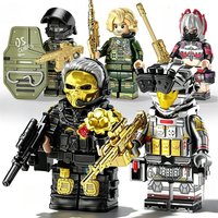 Military Building Block figures, Dragon Operation Red Wolf Special Agent Soldier Model, DIY Assembly Bricks Toy for Collection
