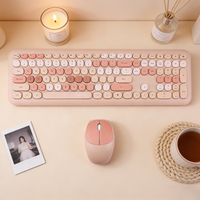 MOFii 668 Wireless Keyboard & Mouse Combo, Milk Tea Gradient, 2.4G Silent Full Size Keyboard, US QWERTY Layout