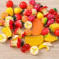 Tusember 10pcs Cute Fruit Charms Apple Banana Cherry Corn Strawberry Pendants for Jewelry Making Necklace Bracelet Earrings DIY