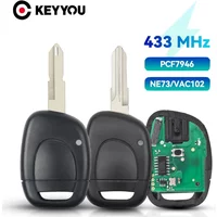 KEYYOU 1PCS With Battery Car Remote Control Key Fit for Renault Master Kangoo Clio Twingo NE72 Blade PCF7946 Chip 433MHZ