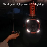 20000mAh Camping Fan Rechargeable Desktop Portable Circulator Wireless Ceiling Electric Fan with Power Bank LED Lighting