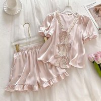 Sweet Lovely Princess Sleepwear Fashionable Women's Short Sleeved Shorts Home Wear Comfortable Breathable Set Summer New Style