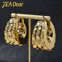 ZEADear Hoop Earrings Girl's Gift Gold Plated Jewelry Sets Italian Ornaments Fashion Luxury Women Party Daily Wear African
