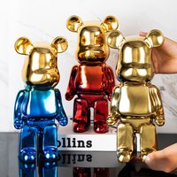 Aesthetic Bear Figure Ceramics Bear Statue Animal Figurine Sculpture Luxury Livingroom Decoration Home Ornament Desk Accessories