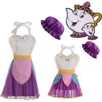 Beauty and The Beast Mrs. Potts & Chip Cosplay Costume Halloween Carnival Party Outfit