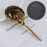 Movie TV Hand Of The King Cosplay Badges Halloween Party Warrior Costumes Accessory Brooches Stark Direwolf Head Pins Fans Gifts