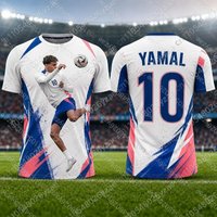 Children's Yamal Football T-shirt, Boys' and Girls' Football Jerseys, Men's and Women's Breathable Training T-shirts, Men's Tops