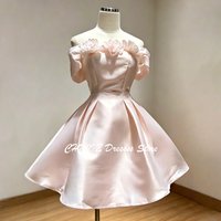 Off Shoulder Mini Graduation Dress With Flowers Short Homecoming Dresses For Teens Customized Sweet 15 16 Prom Party Gowns