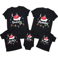 Merry Christmas Family Matching Outfit Adult Kid Look Clothes T-shirt Top Holiday Mother Father Son Daughter T Shirt Baby Romper