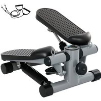 PINGGO Mini Stepper, Compact Step Machine Exerciser for Home Workouts, with Resistance Bands, LCD Monitor, Non-Slip Pedals