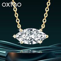 OXTAO Marquise Cut 2ct Moissanite Diamond Pendant Necklace for Women Single-Stone Necklace Jewely 14K Gold Filled with Certified