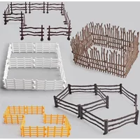 10Pc/Set Fence Decoration Model Simulation Farm Ranch DIY Sand Table Fence Accessories Static Trumpet Children Toy 5 Styles